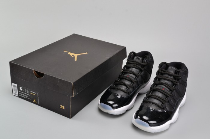 AIR JORDAN 11 RETRO BG (GS) "72-10" black womens 378038-002