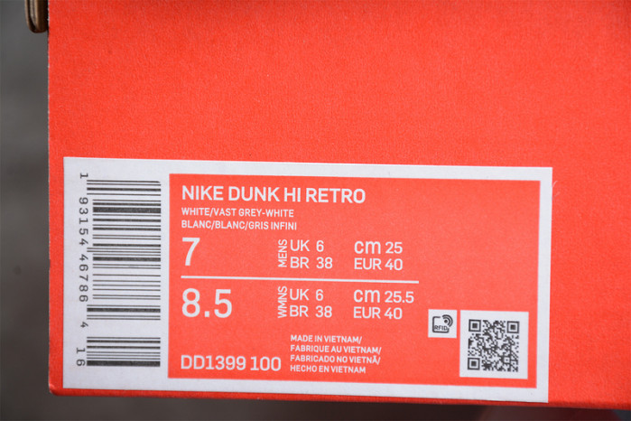 Nike Dunk High Vast Grey DD1399-100