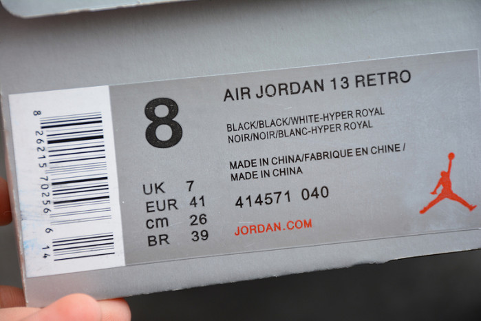 JORDAN 13 RETRO BLACK HYPER ROYAL - 414571-040