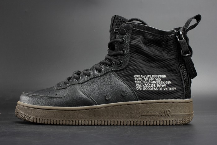 NIKE SF AIR FORCE 1 MID “HAZEL” BLACK 917753-002